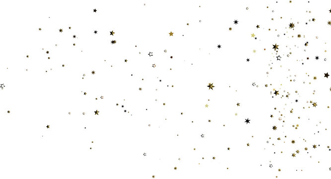 Elegant image of gold stars scattered across a white background, perfect for holidays, celebrations, and design needs. C