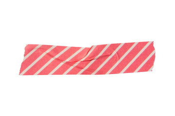 Fototapeta premium Ripped torn striped red adhesive tape on transparent background, washi tape design element