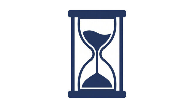 Standing sand glass illustration for waiting time, turnaround speed and business process presentations