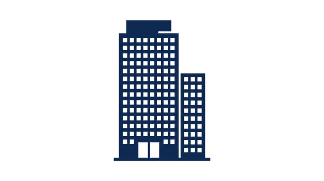 Twin tower office block illustration for urban business districts, relocation notices and company overviews