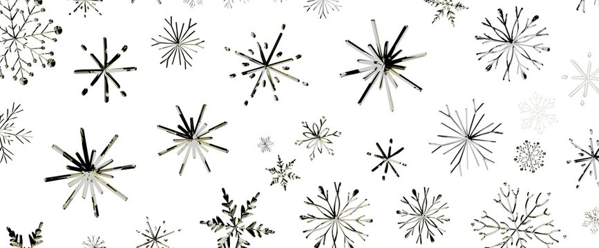 Abstract minimalist snowflake pattern for winter and holiday designs.
