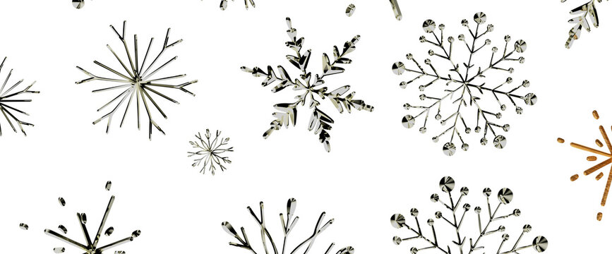 Beautiful winter holiday decoration with intricate snowflake patterns
