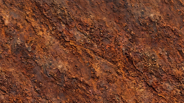 Close-up of weathered rusted metal surface exhibiting rich texture and reddish-orange hues with detailed corrosion patterns