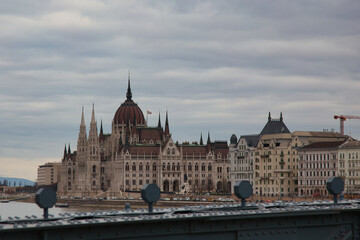 Fototapeta premium Hungarian Parliament Building Budapest Skyline Aerial View