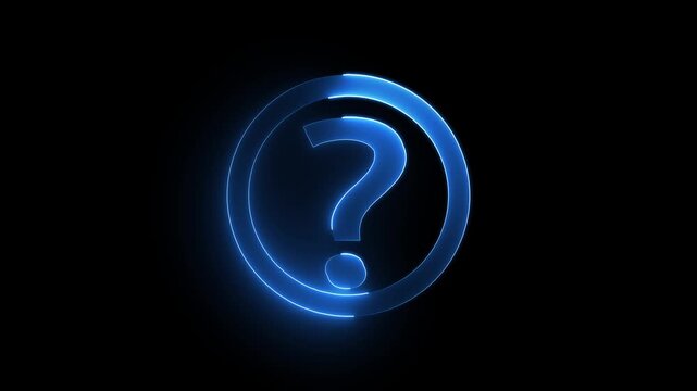 question mark logo icon neon coloring animation