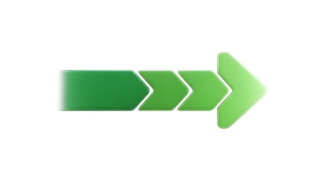 green arrow sequence graphic symbol vector sign flow process direction chart diagram motion step progress pointer template design element illustration