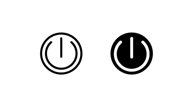 Power button icons set isolated on transparent background