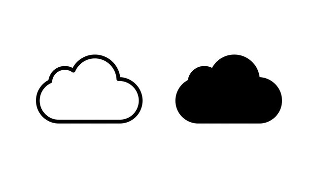 Cloud icon set, weather symbol isolated on transparent background