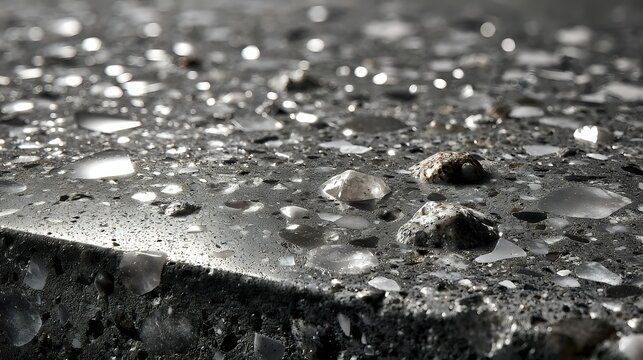 Macro polished concrete revealing subtle reflective mineral grains and authentic cement matrix beneath diffused studio lighting exceptional construction material realism