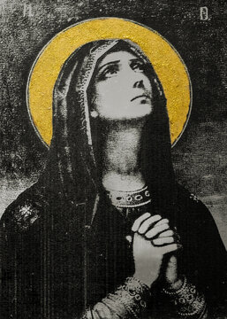 Icon of the Virgin Mary - Tanguirea, from Romanian Monastery, Neamt county.
