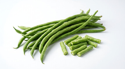 Fototapeta premium green beans on white background