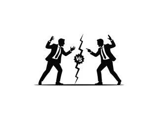 Naklejka premium Businessman conflict vector illustration versus concept isolated on white
