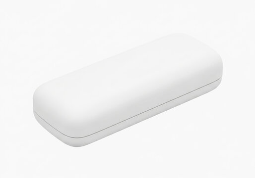 Closed white hard case for eyeglasses