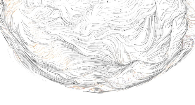 Dynamic abstract pattern with flowing lines creating organic shapes and textures.