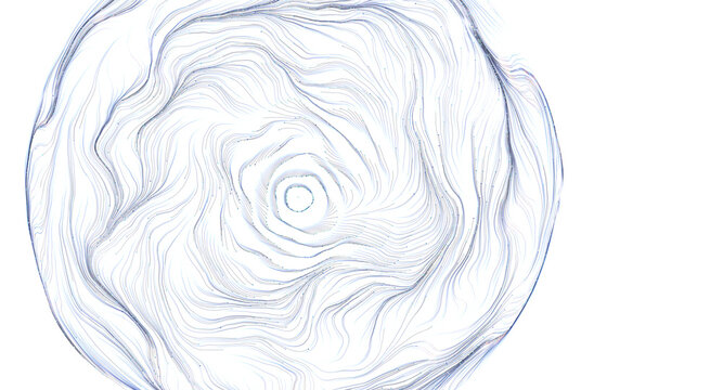 Abstract digital art with swirling blue lines creating a spherical shape