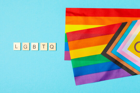 LGBT flag on a bright colored background. Gay pride. Rainbow flag symbol of love or LGBT pride concept. pride month. Celebrate pride festival, liberty right, freedom, proud to be equal and legal marri