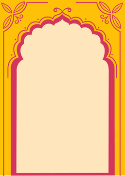 Elegant Indian wedding background with arch Perfect for wedding invites festival vector illustration