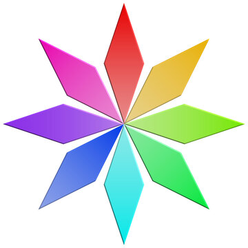&Eacute;toile form&eacute;e de huit losanges aux couleurs fondamentales et secondaires