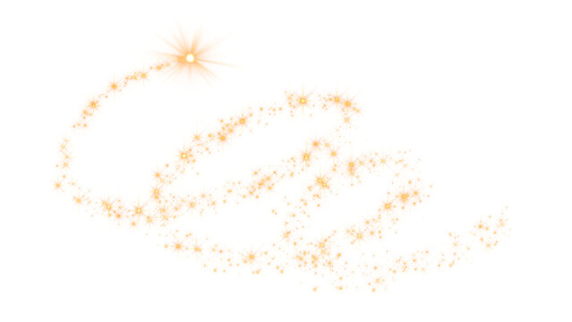 golden sparkle flare particle glitters light trail on transparent background,png shiny glowing gold stars new year and christmas overlay design element