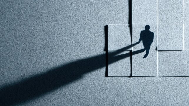 Shadow man silhouette against wall
