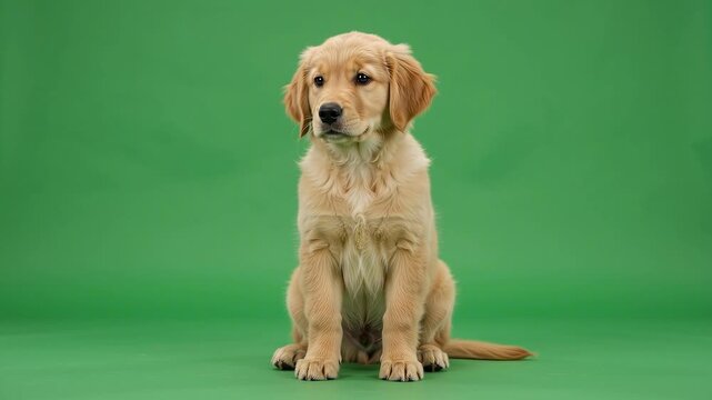 Dog Gentle Coughing on Green Screen Background