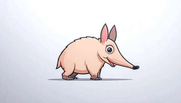 Cartoon unicorn with pink mane and tail standing.