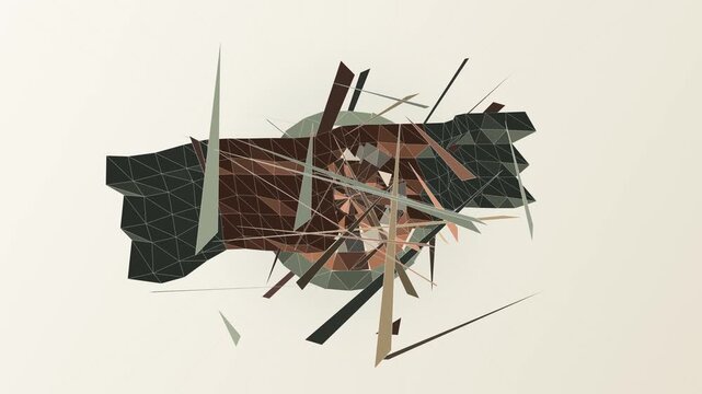 Abstract Low Poly Geometric Motion Graphics Animation with Rotating Polygons