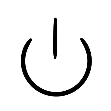 Minimalist power or on-off button icon isolated on white background for UI design