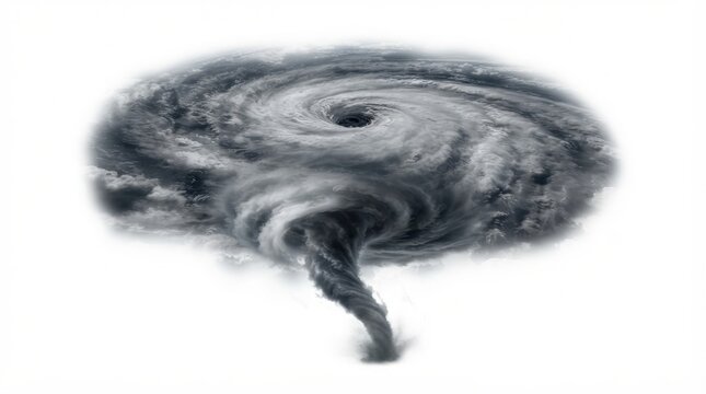 Severe tropical cyclone or hurricane swirling in the atmosphere