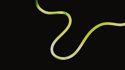 Fototapeta premium Modern black background featuring a flowing lime green and yellow neon wave line with luminous highlights. Perfect for technology, gaming, music, branding, posters, presentations, websites, digital