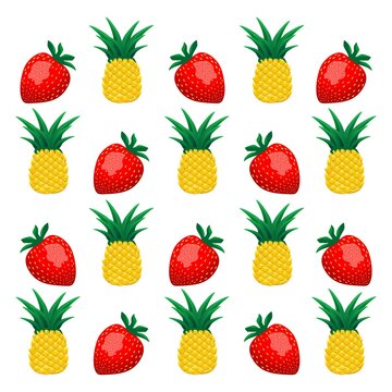 pineapple and strawberry pattern