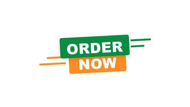 Order Now CTA Badge Animation - Kinetic Call to Action Promo, 4K Motion Graphics
