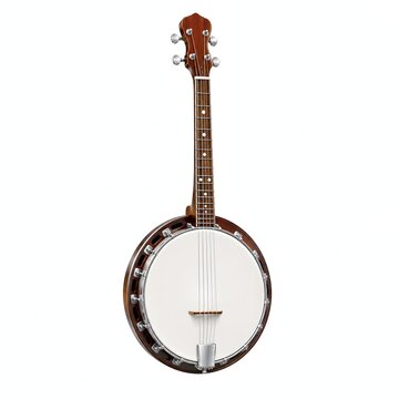 A realistic illustration of a classic banjo musical instrument isolated on white background. Great for country music album covers, bluegrass festival flyers, and folk music poster designs.