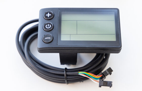 Ebike Display Unit with Buttons and Coiled Cable