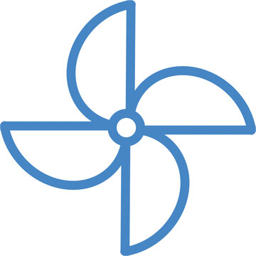 Blue wind pinwheel icon vector illustration, energy concept