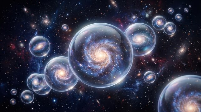 Stunning Cosmic Bubbles: Galaxies Swirling Within Spherical Orbs in Deep Space