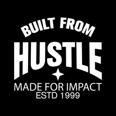 built from hustle made for impact motivational streetwear typography © Meli