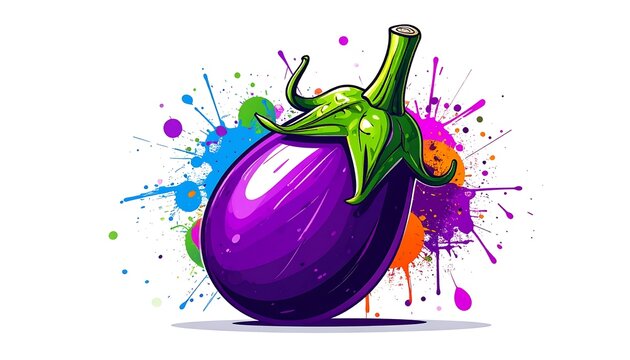Colorful abstract illustration of a fantasy plant with fruit.