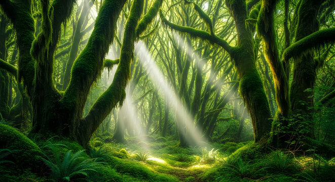 Mysterious ancient stone structure in dense forest