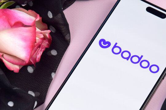 Badoo dating app on smartphone screen.