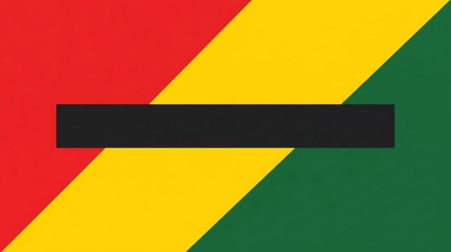 Abstract background featuring red yellow and green diagonal stripes representing pan african colors for black history month celebration