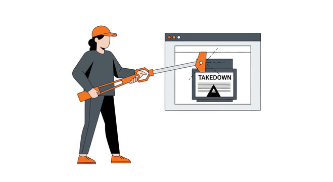 Digital Content Takedown and Copyright Protection Illustration