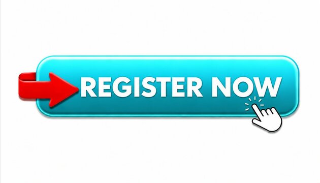 Modern register now button with arrow and click effect