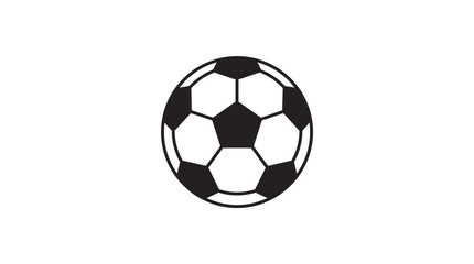 Fototapeta premium Classic black and white soccer ball icon on a white background, ideal for sports branding, football logos, and game design projects