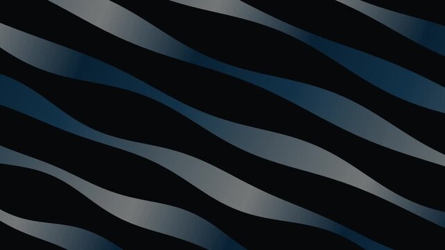 Abstract dark metallic blue gradient wave background with smooth curved lines for modern banner wallpaper vector illustration