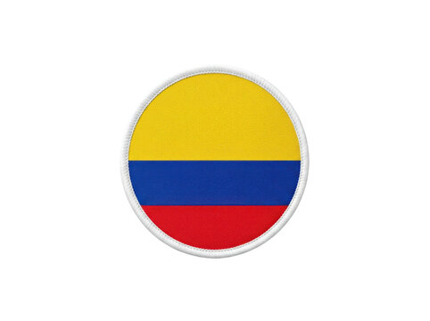 Colombia flag patch isolated on transparent background