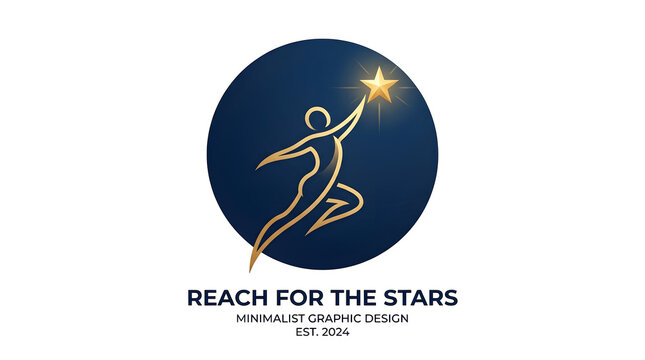 Golden silhouette of person reaching for a star motivation design isolated on transparent background