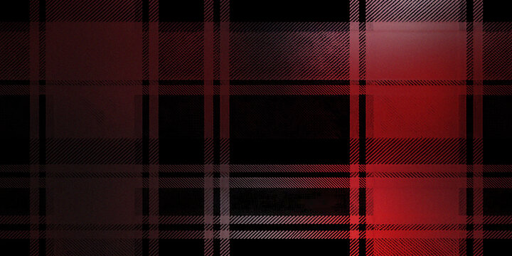Traditional tartan plaid pattern with deep red black and white intersecting line motifs.