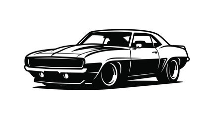 Naklejka premium High performance muscle car black silhouette.