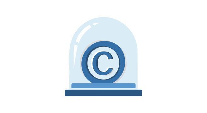 Copyright Protection Icon Representing Intellectual Property Rights and Legal Security Concept